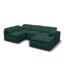 Kumo Corner Sofa with Ottoman – 4-Seater, Layout A – Green