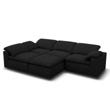 Kumo Corner Sofa with Ottoman – 4-Seater, Layout B – Black