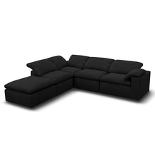 Kumo Corner Sofa with Ottoman – 4-Seater, Layout C – Black