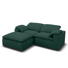 Kumo Modular Sofa – 2-Seater with Ottoman – Green
