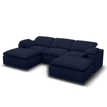 Kumo Modular Sofa – 3-Seater with 2 Ottomans – Blue