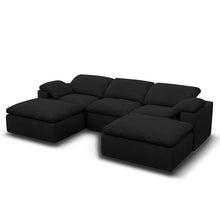 Kumo Modular Sofa – 3-Seater with 2 Ottomans – Black