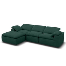 Kumo Modular Sofa – 3-Seater with Ottoman – Green