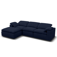 Kumo Modular Sofa – 3-Seater with Ottoman – Blue