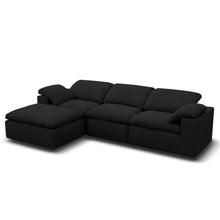 Kumo Modular Sofa – 3-Seater with Ottoman – Black
