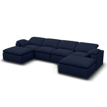 Kumo Modular Sofa – 4-Seater with 2 Ottomans – Blue