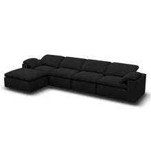 Kumo Modular Sofa – 4-Seater with Ottoman – Black